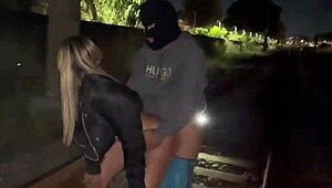 Wife seduces helpful guy on train tracks for wild sex?