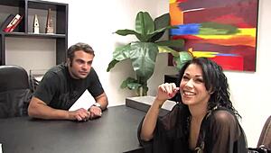 Summer bends over the desk for some intense spooning and riding.