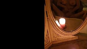 milf masturbates solo in vintage mirrors