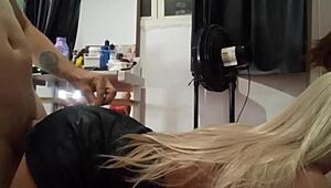 stepson catches stepdaughter masturbating and punishes her with sex toy