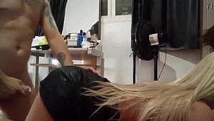 stepson catches stepdaughter masturbating and punishes her with sex toy