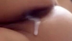 Young maid cleans room, receives anal cumshot surprise.