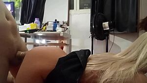 stepson catches stepdaughter masturbating and punishes her with sex toy