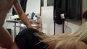 stepson catches stepdaughter masturbating and punishes her with sex toy