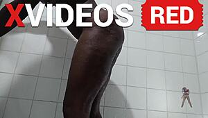 Real amateur sexy black legs shower butt naked with long beautiful legs.