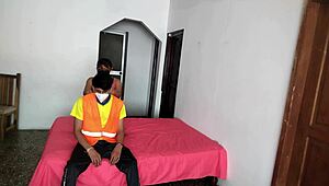 Unfaithful woman calls her neighbor to fuck her next to him