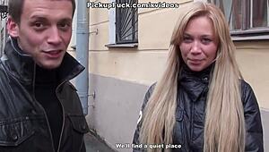 blonde sucks in porch reality public pickup outdoor amateurs!