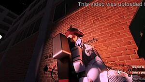 punishing the annoying girl as a roblox bot.