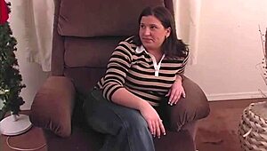 hailey chubby wife stripped and spanked then gagged with cock