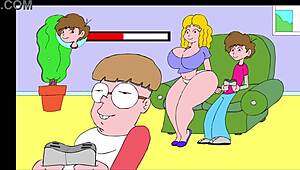 relaxing on the couch with some comic flashing moments