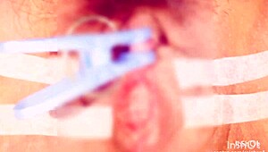 Bound clit suction orgasm