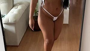 Wife with Long Hair and Big Pussy Shaves at Pool and Posts Naked in VIP.