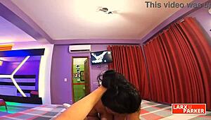 Blooper during latina blowjob in casting interview, camera missed angle