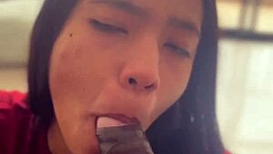 brunette craves neighbor's huge black cock in cuckold pov