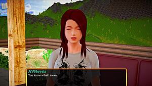 redhead teen with big tits and ass plays family game at home