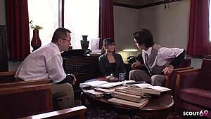 Japanese teen secretary asks, 