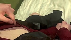 18-year-old japanese babe gets wet from choking and rough sex in bedroom.