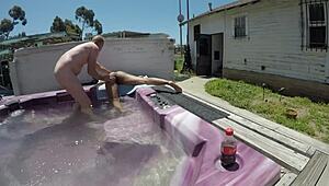 Dayanara naked in hot tub, left alone
