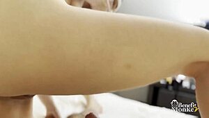 Girlfriend Lily Bell with Baby Face Tempts and Sucks Cock with Blue Eyes