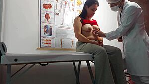 Gynecologist Fingers Ass and Fucks Young Patient with Tight Pussy