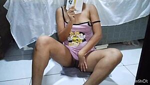 Stunning Brunette Masturbates to Multiple Intense Orgasms!