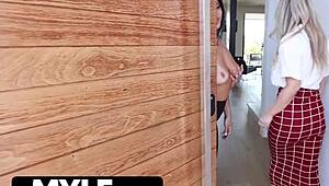 Free using my principal? Mona Azar & Bunny Madison blowjob doggystyle.