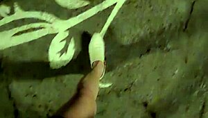 ting xuan strolls through the community garden in heels and shoes