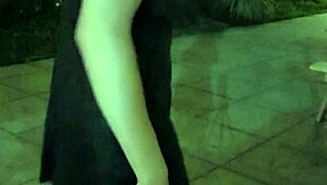 ting xuan strolls through the community garden in heels and shoes