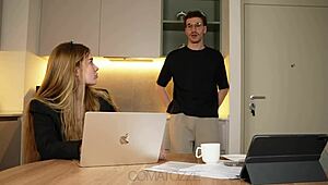 Big tit secretary, did you fail your blowjob?