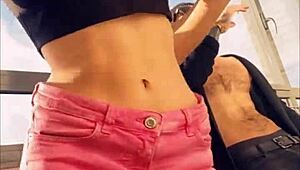 Sasha Rose says, 'Watch me, the pretty petite pornstar, rip off my clothes in this crazy sexy striptease'