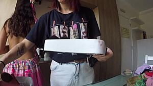 girls found cock at party and sucked it