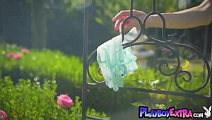 Redhead Newcomer Milf Miranda Strips And Poses Naked In Garden