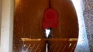 Pretty Teen 18+ Spreading Juicy Ass In Sauna With Toys And Dildo