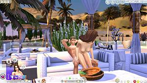 this sims 4 animation has a busty girl fucking wildly 😏