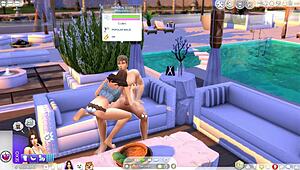 this sims 4 animation has a busty girl fucking wildly 😏