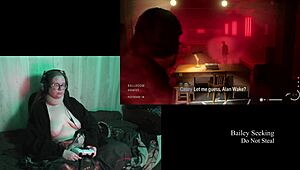 Naked brunette bbw with big natural tits and tattoos plays alan wake 2 part 12