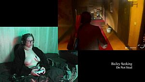 Naked brunette bbw with big natural tits and tattoos plays alan wake 2 part 12