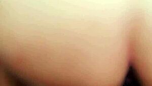 That young Asian teen wife rides a big dildo deep in her tight pussy