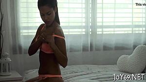 Solo babe rides dildo wet and beautiful