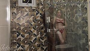 Cleo Cadillac and Friend in Bathroom Encounter