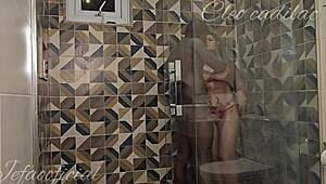 Cleo Cadillac and Friend in Bathroom Encounter