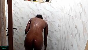 African Petite Teen Taking Bath In Homemade Casting Scene