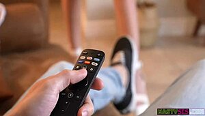 The nasty brunette stepsis angel gostosa receives blowjob and doggystyle from big cock