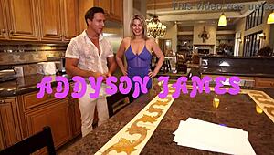 addyson james gets fucked hard in doggystyle, missionary, and riding positions on the bed