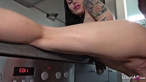 Teen Xania Bent Over in Kitchen Doggystyle