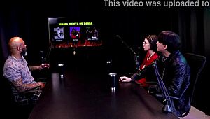 beautiful old latina blonde in sheer red lingerie showing ass and answering dirty talk questions 😈