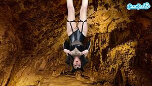 Camsoda teen in bat costume masturbates upside down to epic orgasm.