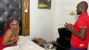 horny cougar bends over for hotel attendant