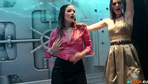 hot euro babes showing their dance moves in a softcore video