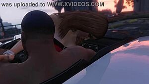 Franklin Gets Intense Hooker Service in GTA 5 Car Scene